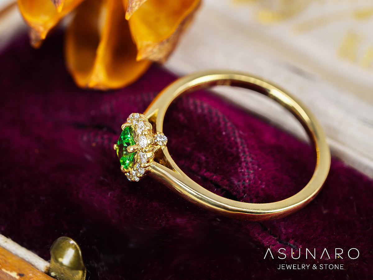 【お仕立て用】空枠番号：ASU-21　3×4mm用　リング枠　取り巻き【オーダージュエリー用】