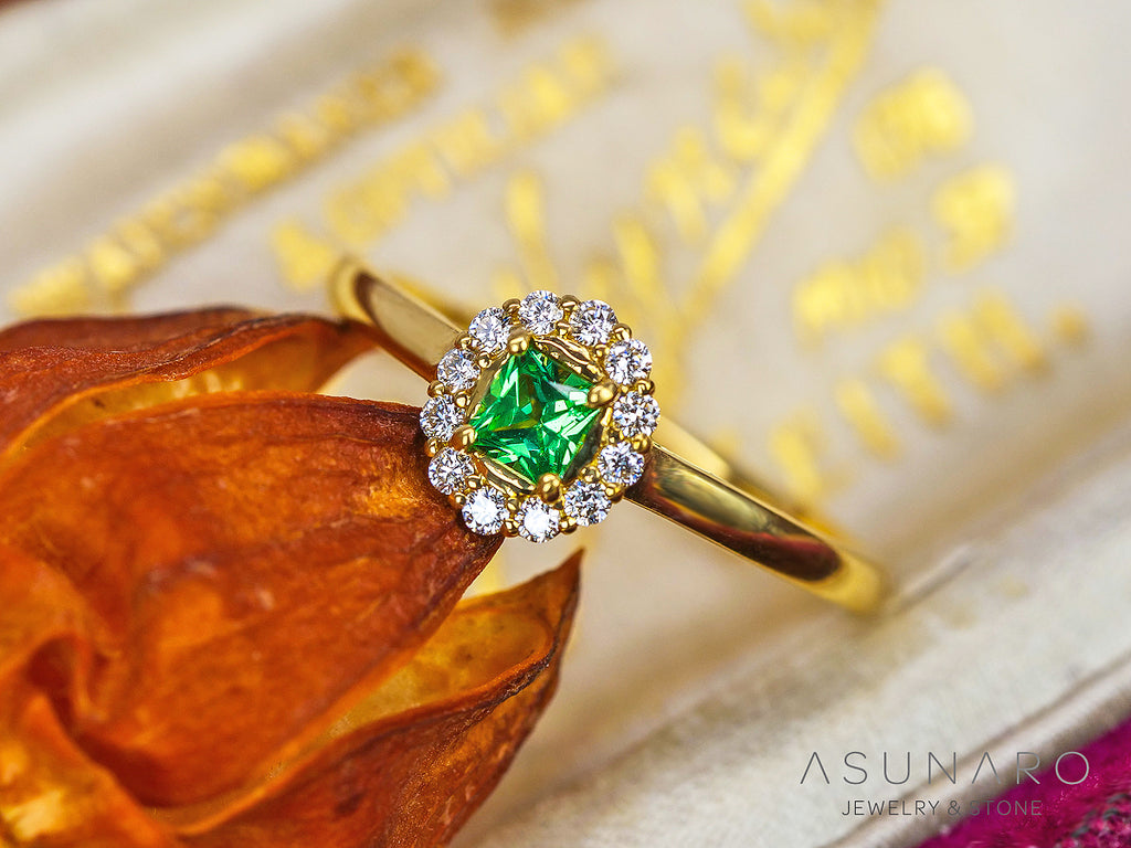 【お仕立て用】空枠番号：ASU-21　3×4mm用　リング枠　取り巻き【オーダージュエリー用】