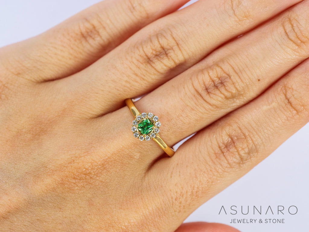 【お仕立て用】空枠番号：ASU-21　3×4mm用　リング枠　取り巻き【オーダージュエリー用】