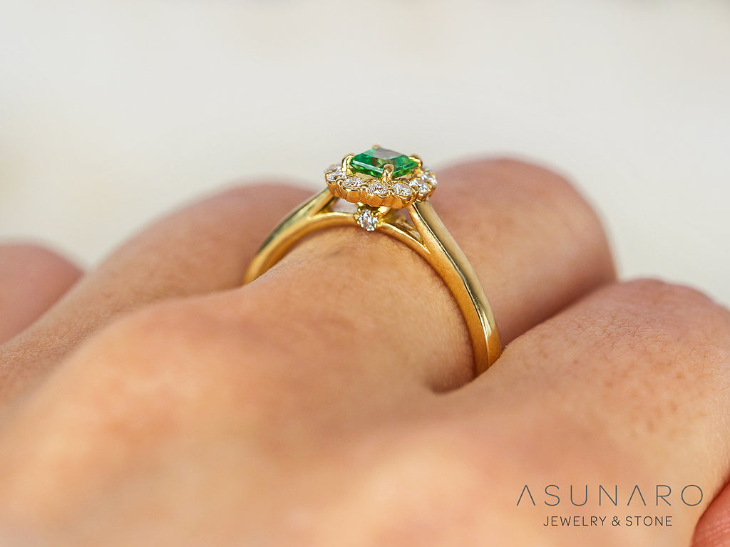 【お仕立て用】空枠番号：ASU-21　3×4mm用　リング枠　取り巻き【オーダージュエリー用】