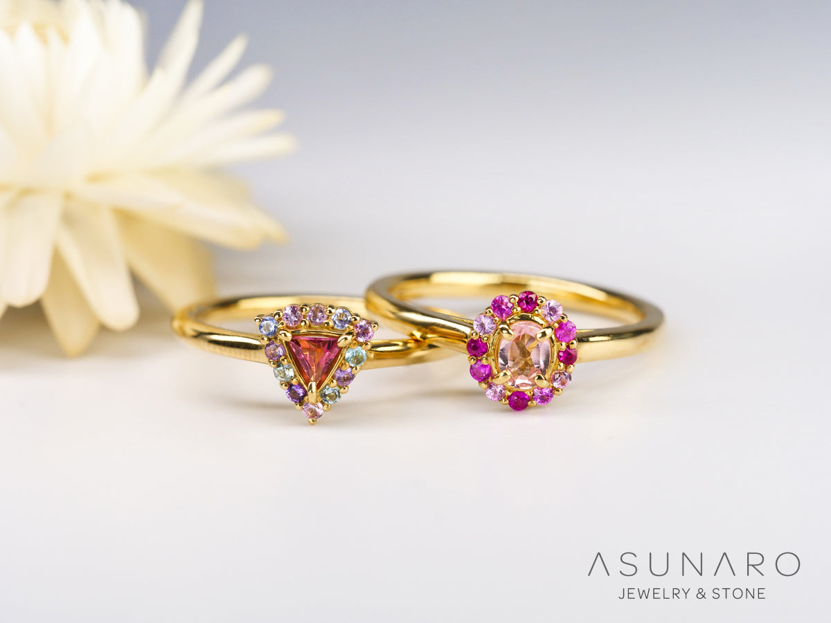 【お仕立て用】空枠番号：ASU-21　3×4mm用　リング枠　取り巻き【オーダージュエリー用】