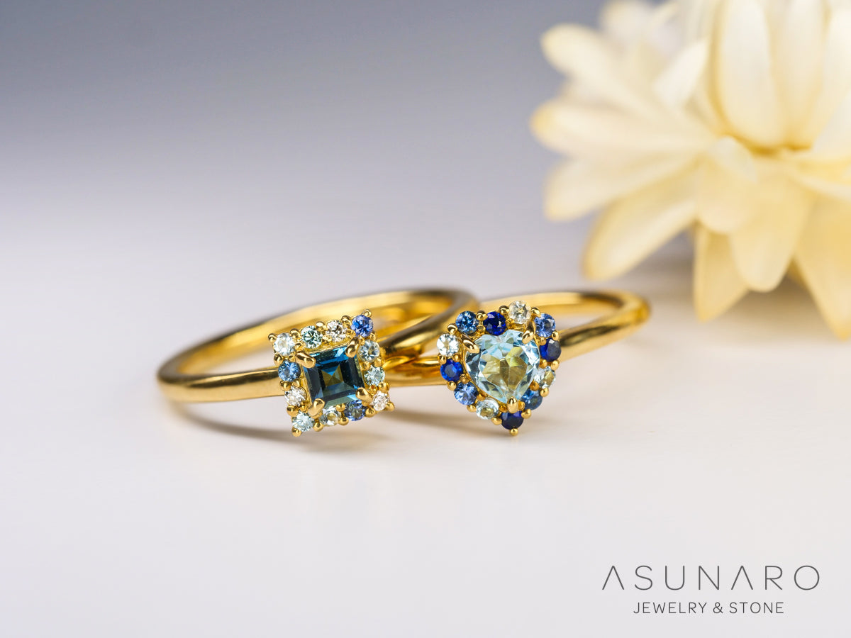 【お仕立て用】空枠番号：ASU-21　3×4mm用　リング枠　取り巻き【オーダージュエリー用】