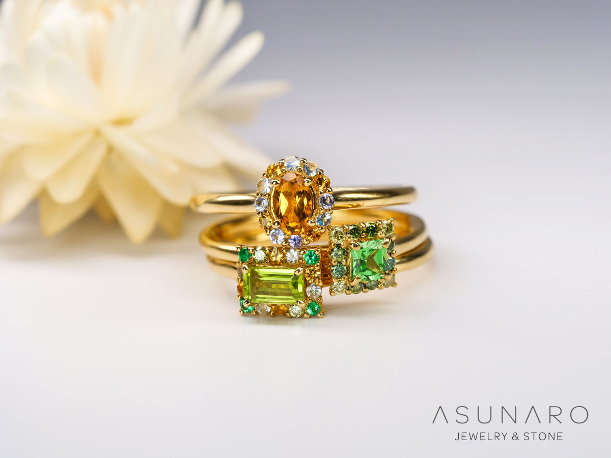 【お仕立て用】空枠番号：ASU-20　3×2mm用　リング枠　取り巻き【オーダージュエリー用】