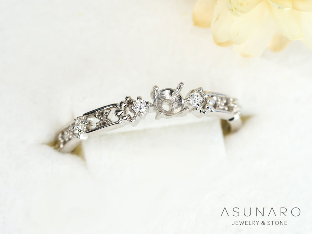 【お仕立て用】空枠番号：S90A　リング枠【オーダージュエリー用】