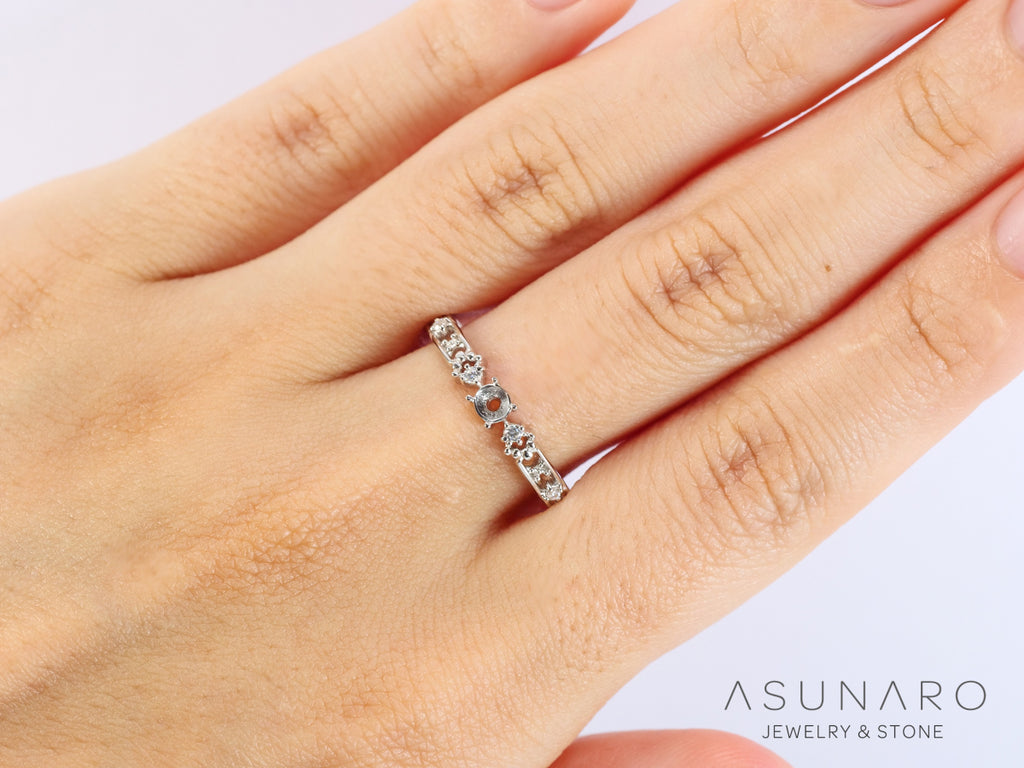 【お仕立て用】空枠番号：S90A　リング枠【オーダージュエリー用】