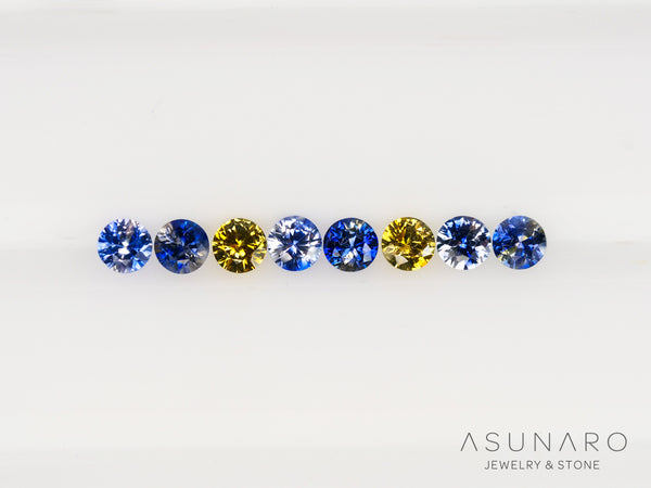 8個セット】バイカラーサファイア ラウンド ハフエタセット スリランカ産 3.1mm 8個セット 【240611-2282】 – ASUNARO  STONE