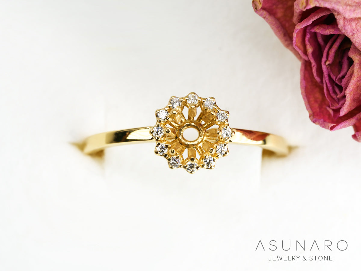 【お仕立て用】空枠番号：ASU-16　4-5mm用　リング枠　取り巻き【オーダージュエリー用】