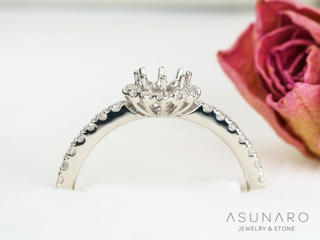 【お仕立て用】空枠番号：ASU-17　4-5mm用　リング枠　取り巻き【オーダージュエリー用】