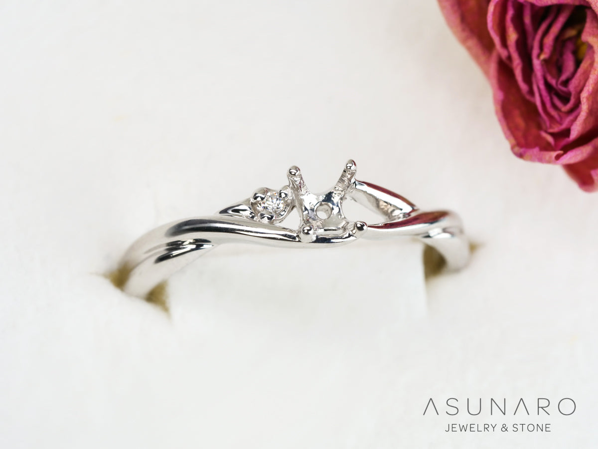 【お仕立て用】空枠番号：ASU-7　リング枠【オーダージュエリー用】