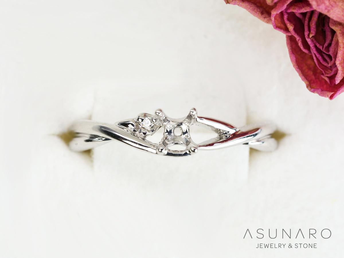 【お仕立て用】空枠番号：ASU-7　リング枠【オーダージュエリー用】