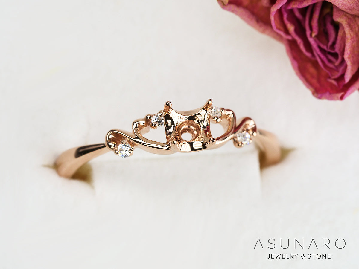 【お仕立て用】空枠番号：ASU-8　リング枠【オーダージュエリー用】