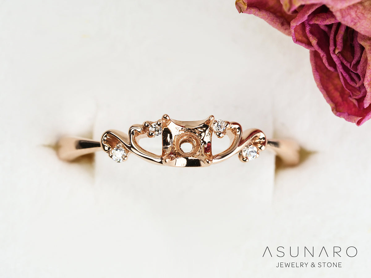 【お仕立て用】空枠番号：ASU-8　リング枠【オーダージュエリー用】