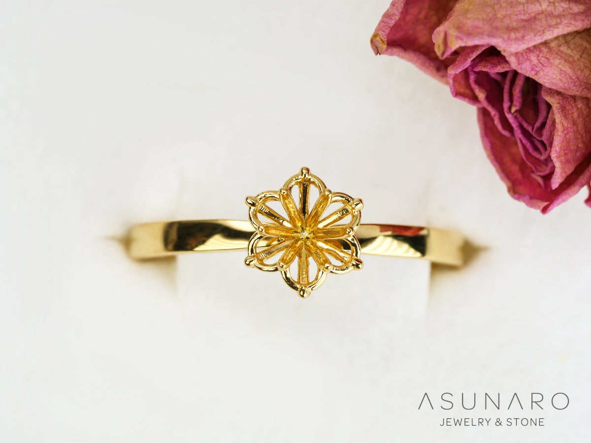 【お仕立て用】空枠番号：ASU-9　ダイヤなし　リング枠【オーダージュエリー用】