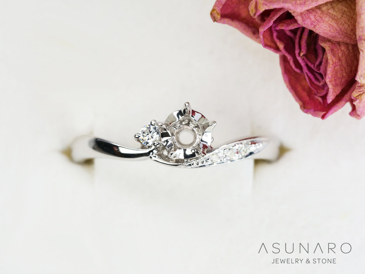 【お仕立て用】空枠番号：ASU-10　リング枠【オーダージュエリー用】