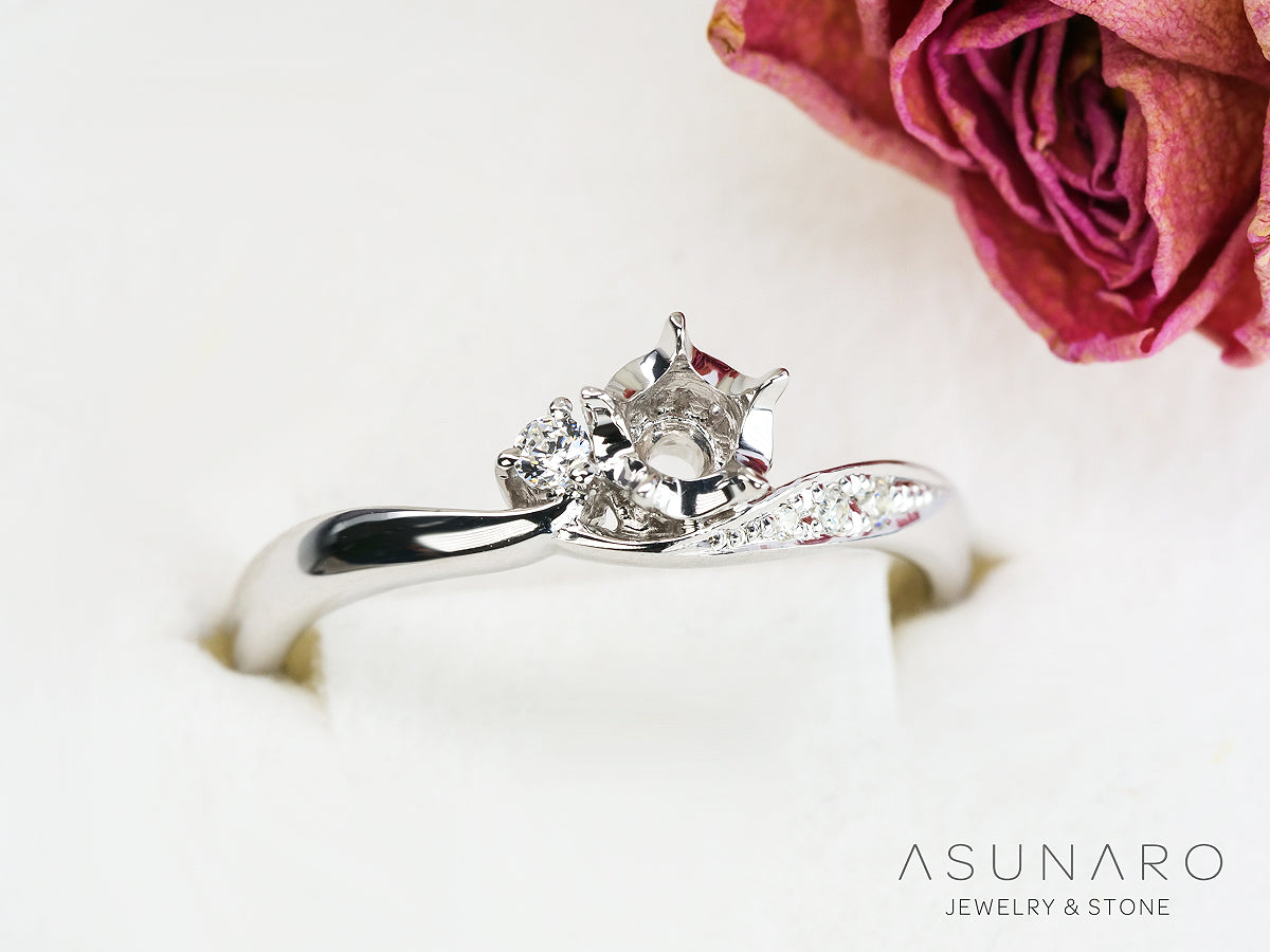 【お仕立て用】空枠番号：ASU-10　リング枠【オーダージュエリー用】