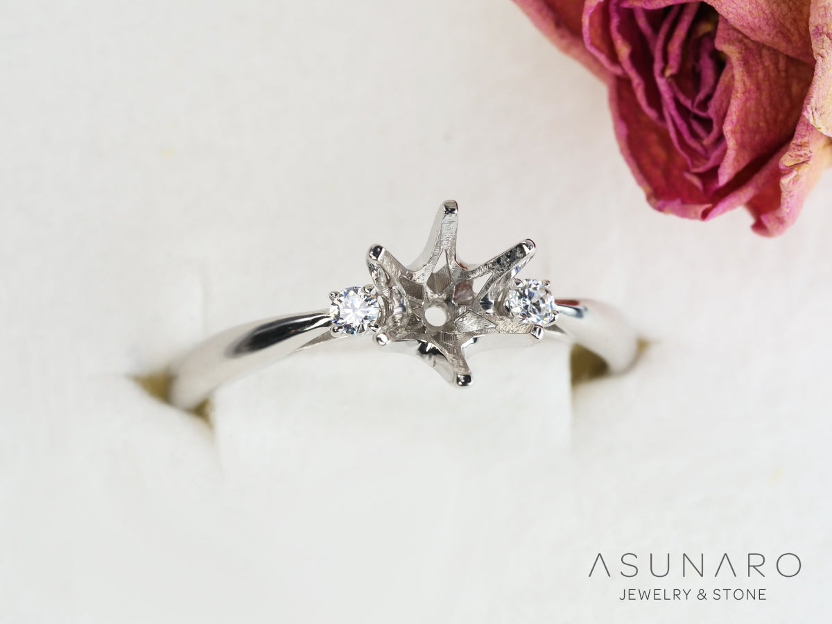 【お仕立て用】空枠番号：ASU-13　リング枠【オーダージュエリー用】