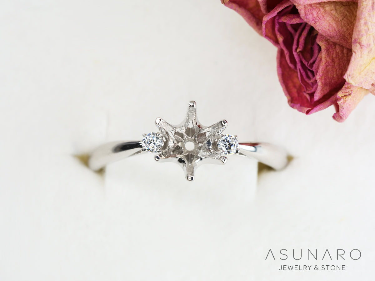 【お仕立て用】空枠番号：ASU-13　リング枠【オーダージュエリー用】