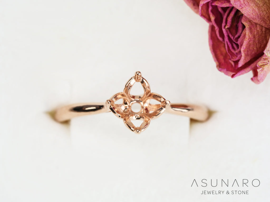 【お仕立て用】空枠番号：ASU-14　ダイヤなし　リング枠【オーダージュエリー用】