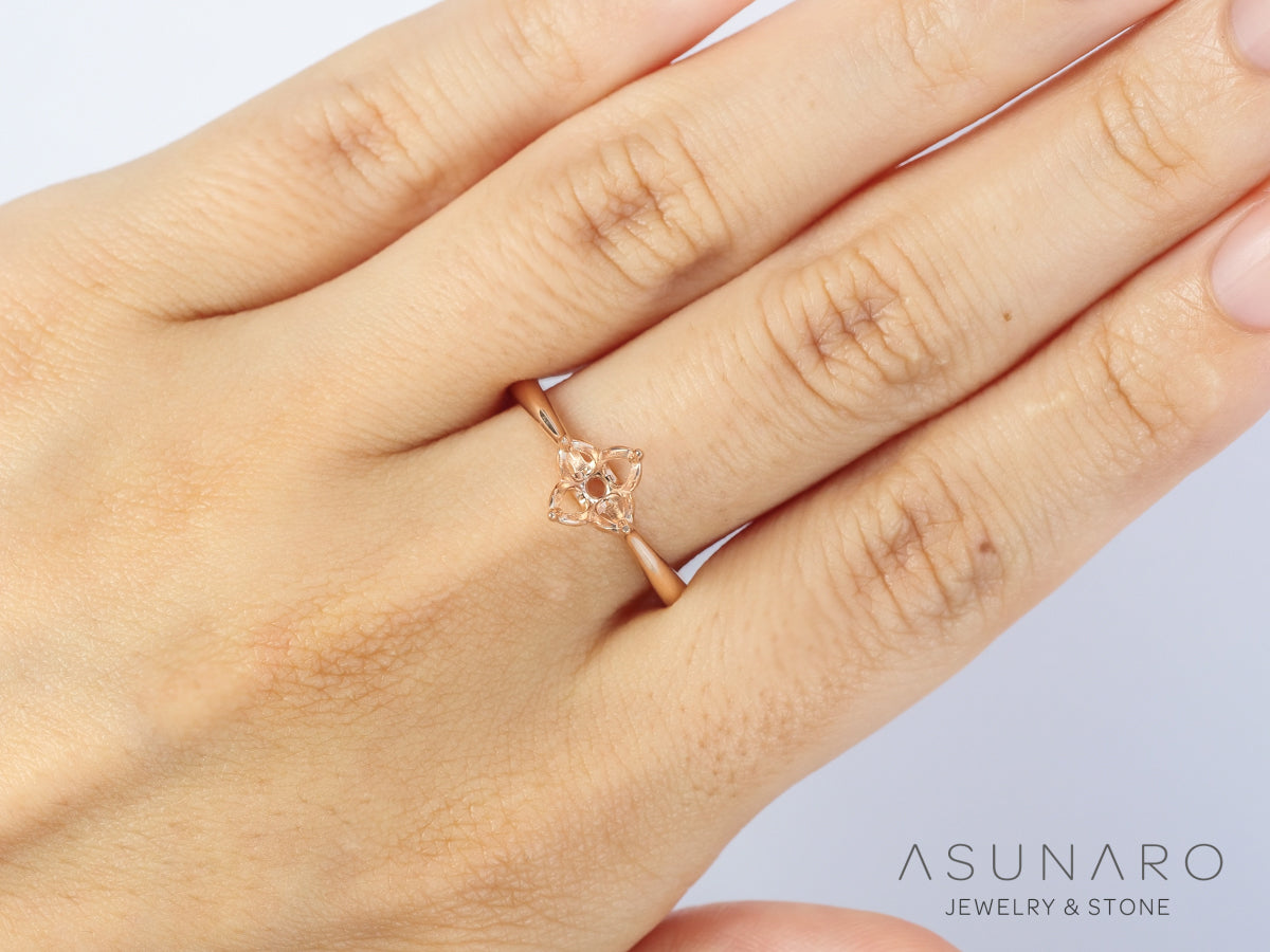 【お仕立て用】空枠番号：ASU-14　ダイヤなし　リング枠【オーダージュエリー用】