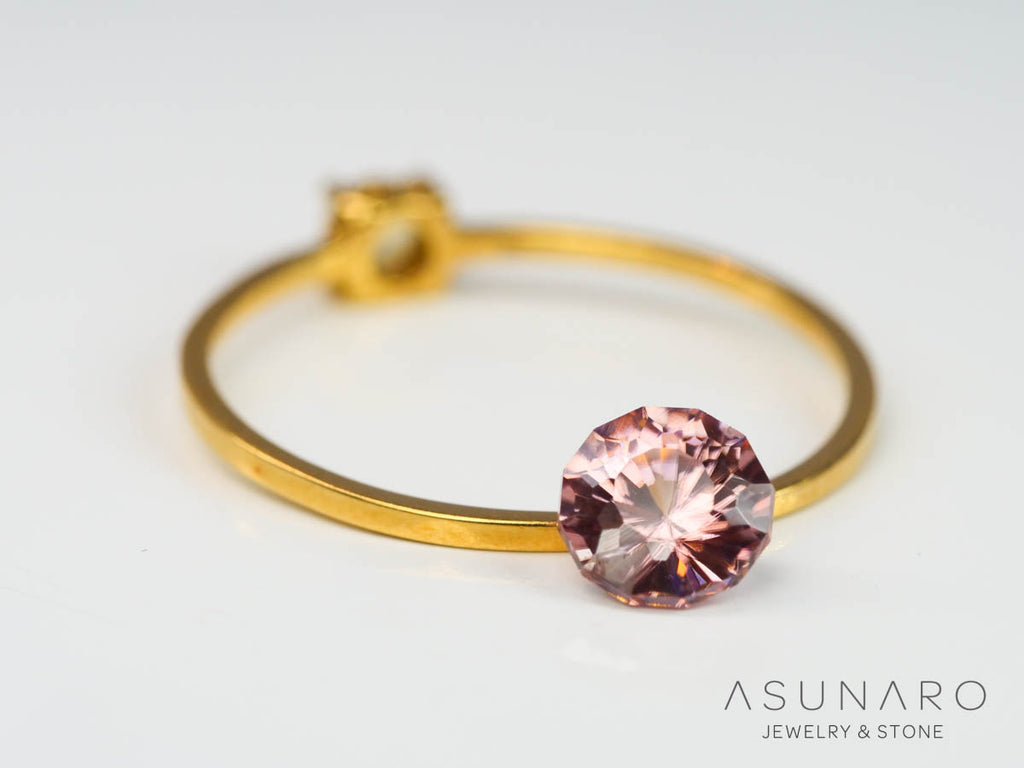 ピンクジルコン　ドデカゴンカット　0.87ct　カンボジア産　【240802-2287】