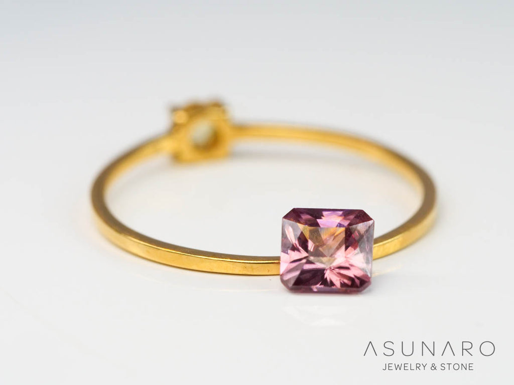 ピンクジルコン　クッションカット　0.67ct　カンボジア産　【240802-2290】