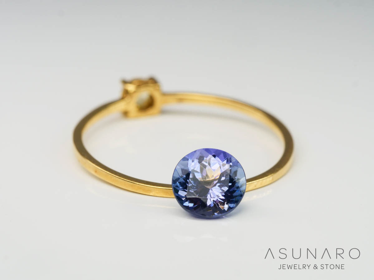 バイカラーゾイサイト（タンザナイト）ラウンドカット　タンザニア産　0.79ct【241211-2403】