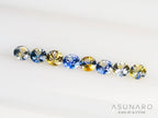 【8個セット】バイカラーサファイア ラウンド ハフエタセット スリランカ産　3.1～3.2mm【2400814-2453】