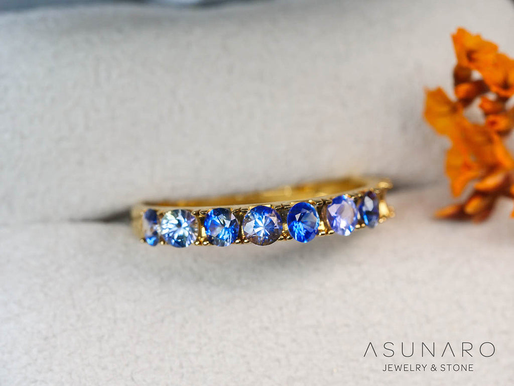 【10個セット】バイカラーサファイア ラウンド ハフエタセット スリランカ産　3mm【240814-2455】