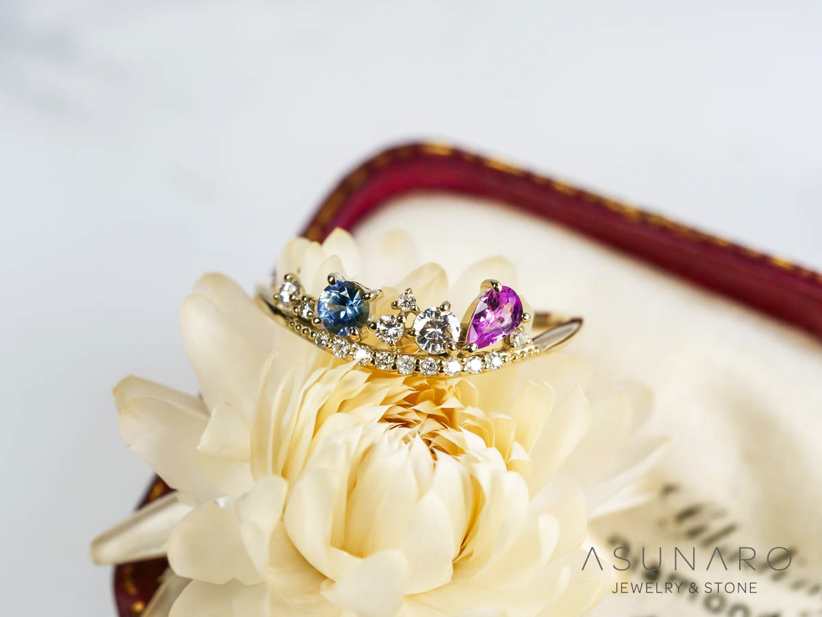 【お仕立て用】空枠番号：4991C　リング枠　ティアラ【オーダージュエリー用】