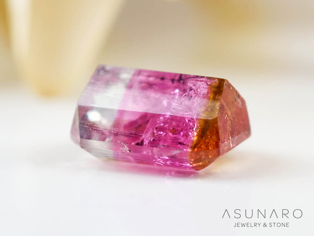 パーティーカラードトルマリン　エメラルドカット　アフガニスタン産　0.54ct【241002-2572】