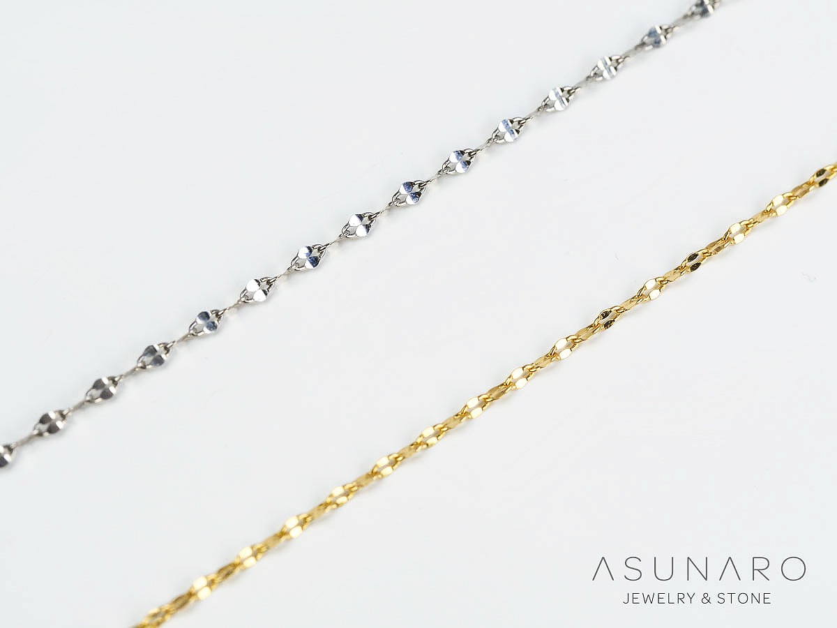 シャルロットチェーン40cm　アジャスター環付き　PT、K18YG、K10YG　jw240831-c1【チェーン】