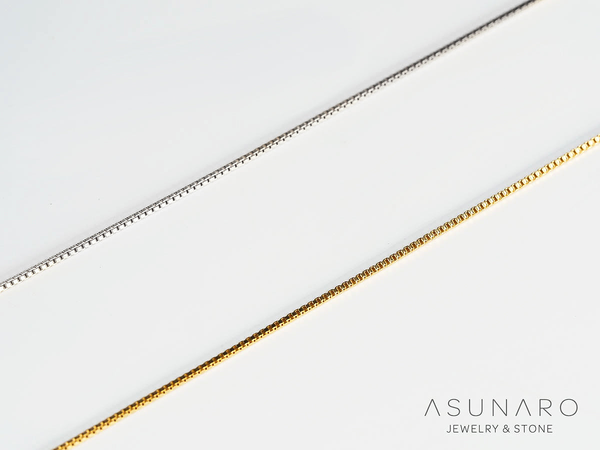 ベネチアンチェーン40cm　幅約0.5mm（細め）・約0.6mm（少し細め）　アジャスター環付き　PT、K18YG　jw240831-b1【チェーン】