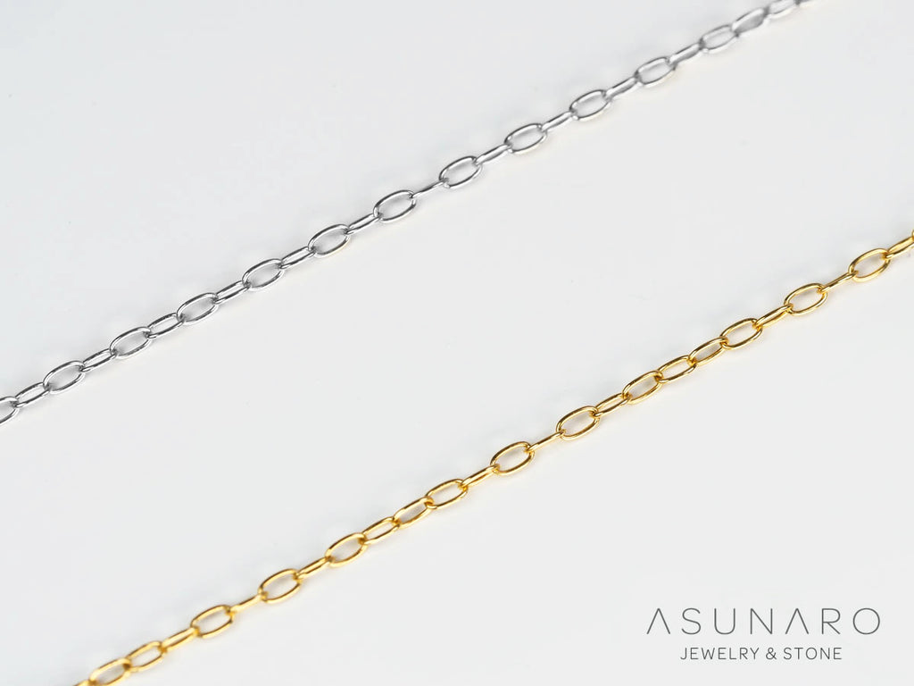 あずきチェーン50cm　線形約0.2mm（標準）スライドアジャスター付き　PT、K18YG、K18WG、K18PG、K10YG　jw250315-a3-1【チェーン】