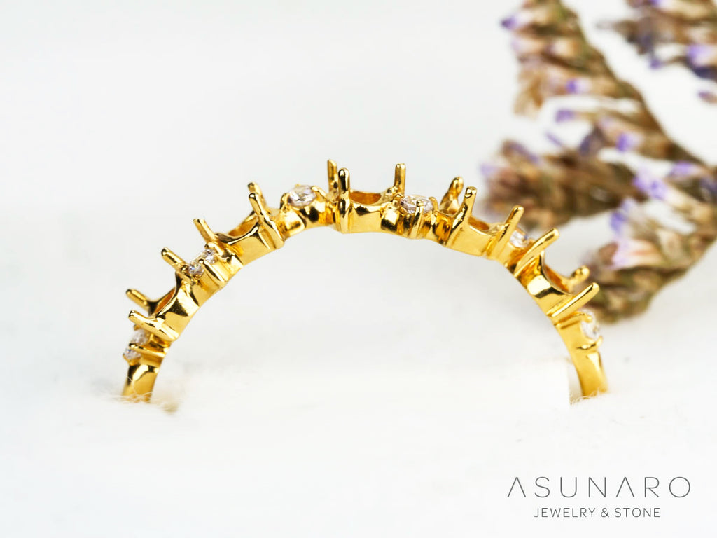 【お仕立て用】空枠番号：5729C　リング枠　2.5～2.7mm　ハーフエタニティ【オーダージュエリー用】hpv