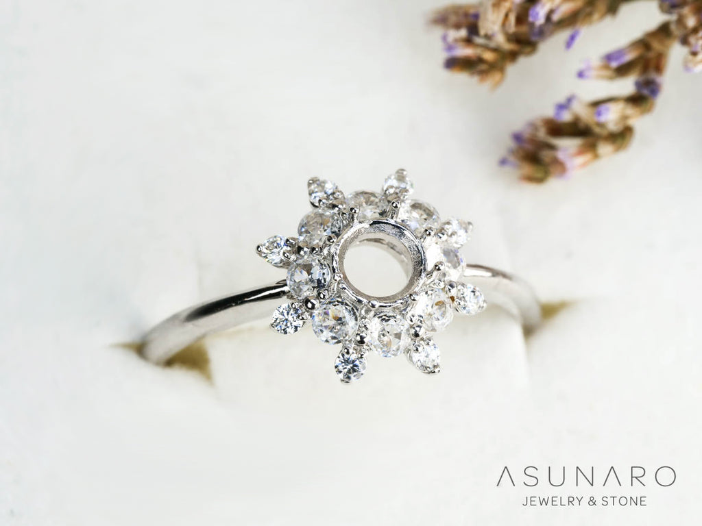 【お仕立て用】空枠番号：5850I　4mm用　リング枠　取り巻き【オーダージュエリー用】