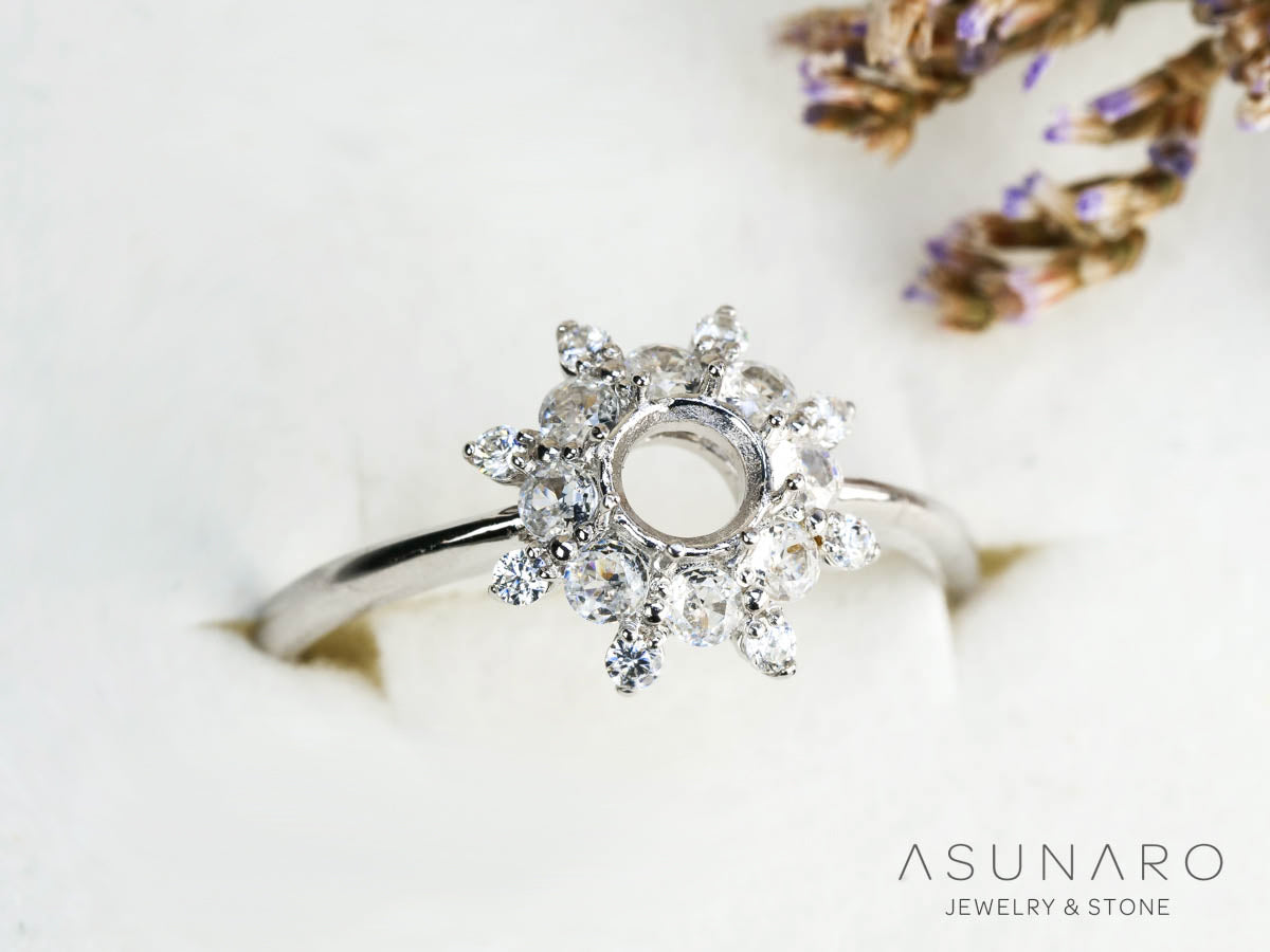 【お仕立て用】空枠番号：5850I　4mm用　リング枠　取り巻き【オーダージュエリー用】