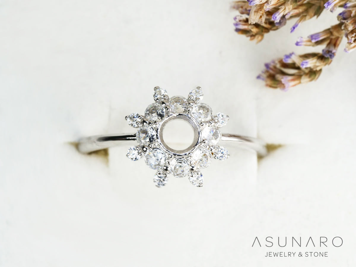 お仕立て用】空枠番号：5850I 4mm用 リング枠 取り巻き【オーダー