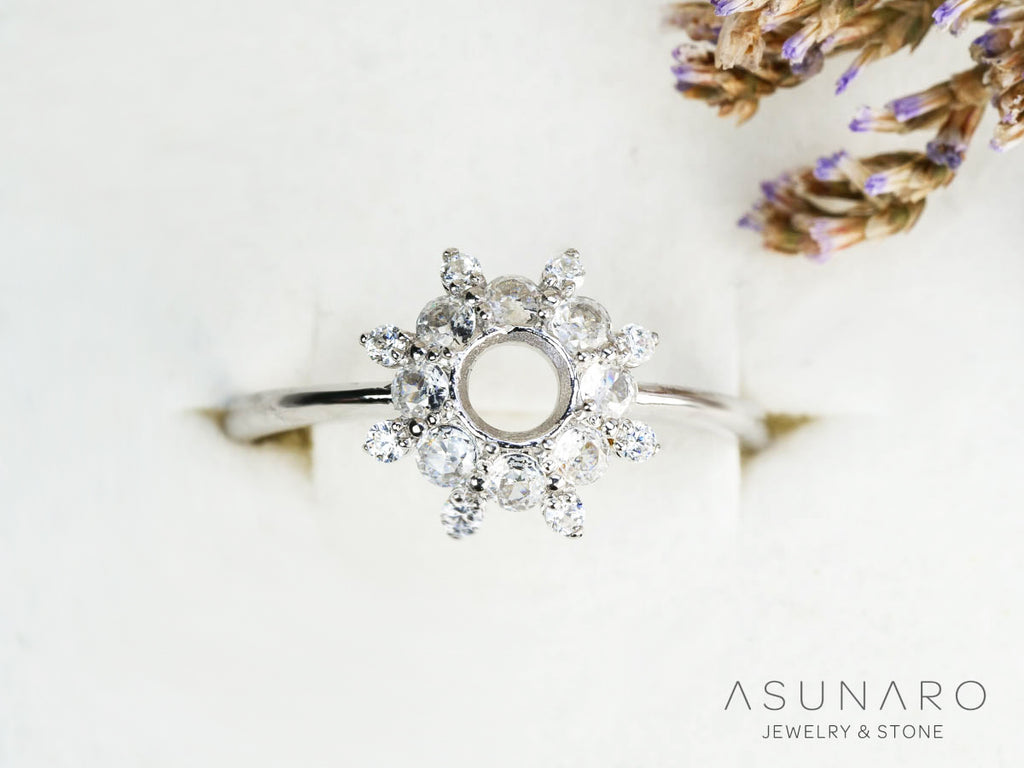 【お仕立て用】空枠番号：5850I　4mm用　リング枠　取り巻き【オーダージュエリー用】