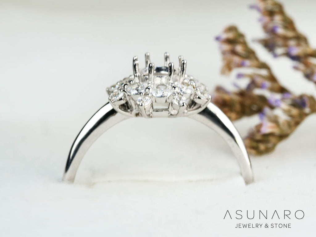 【お仕立て用】空枠番号：5850I　4mm用　リング枠　取り巻き【オーダージュエリー用】