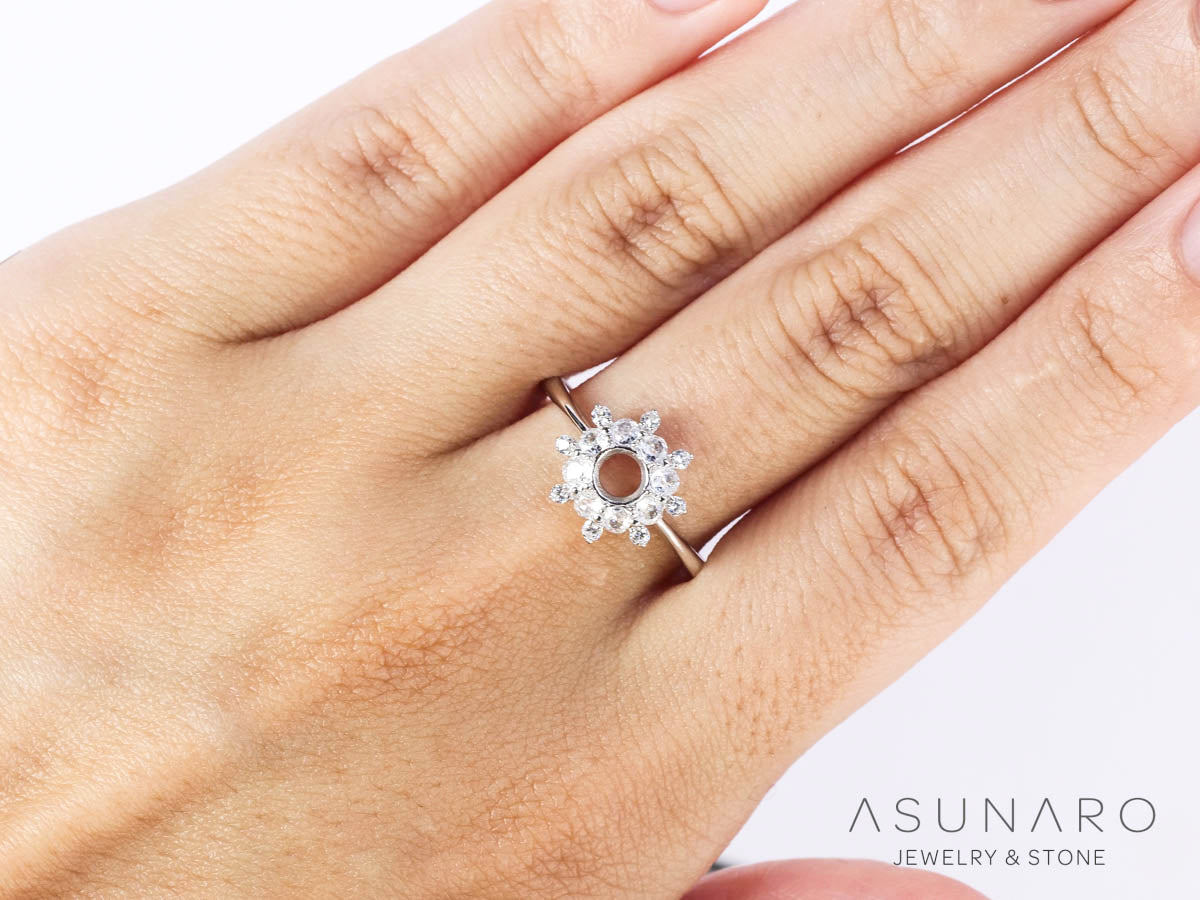 【お仕立て用】空枠番号：5850I　4mm用　リング枠　取り巻き【オーダージュエリー用】