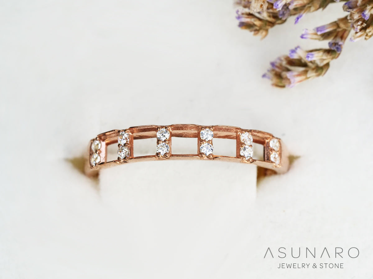 【お仕立て用】空枠番号：3022C　プリンセスカット2.7mm用　リング枠　ハーフエタニティ【オーダージュエリー用】hpv