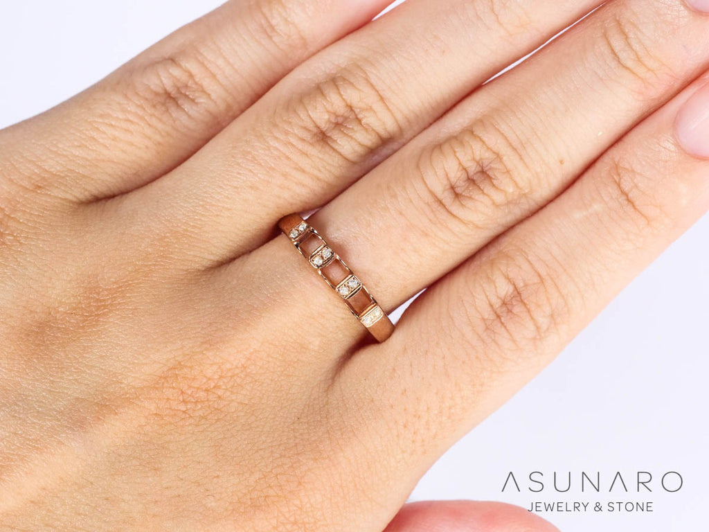 【お仕立て用】空枠番号：3012C　プリンセスカット2.7mm用　リング枠　ハーフエタニティ【オーダージュエリー用】hpv