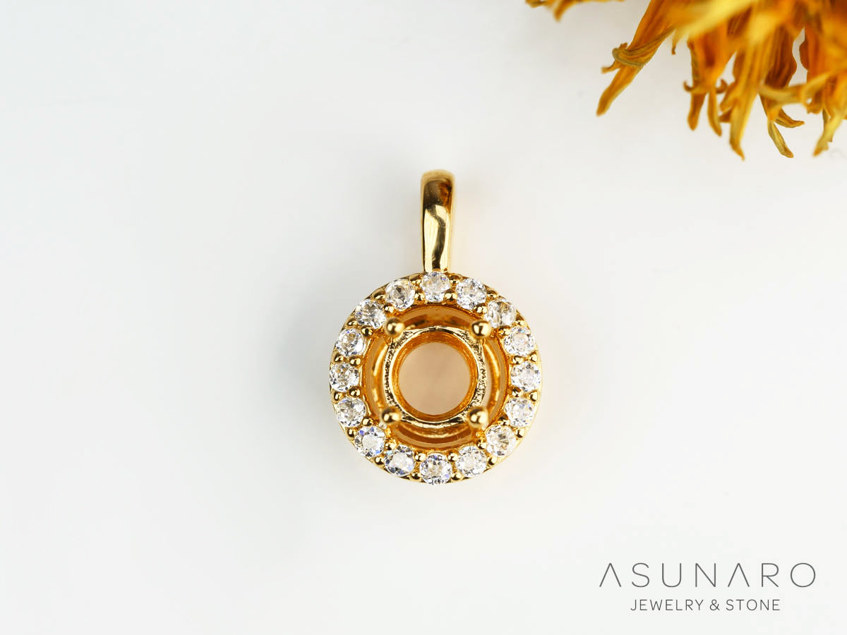 お仕立て用】空枠番号：4314C ペンダントトップ枠【オーダージュエリー