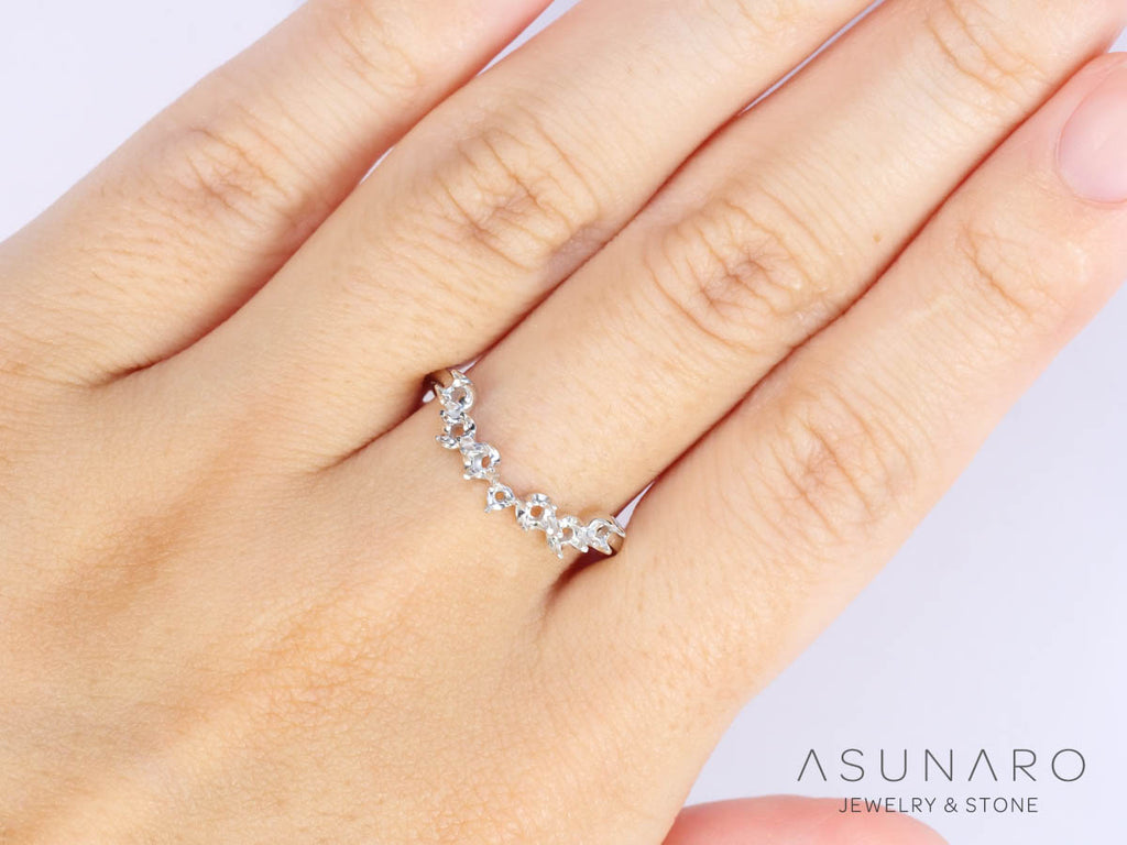 【お仕立て用】空枠番号：S228A　2mm用　リング枠　ハーフエタニティ【オーダージュエリー用】hpv