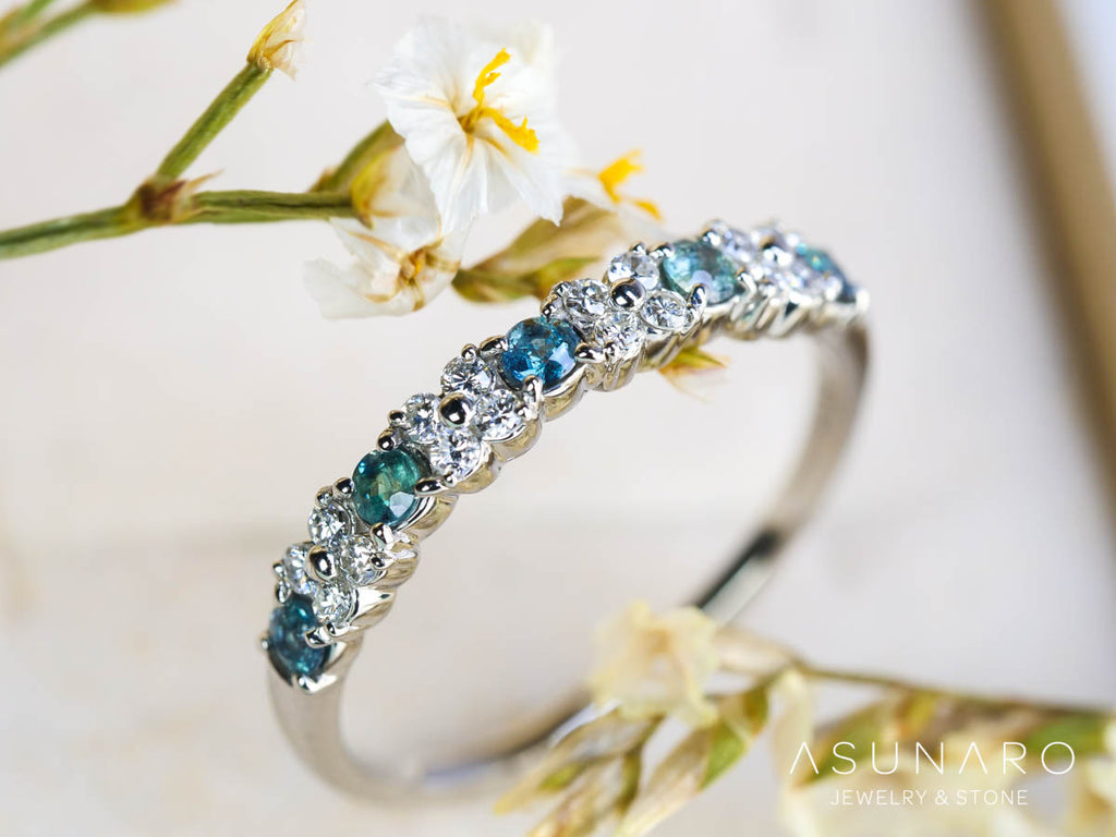 【お仕立て用】空枠番号：1484C　2mm 1.2mm用　リング枠　ハーフエタニティ【オーダージュエリー用】hpv