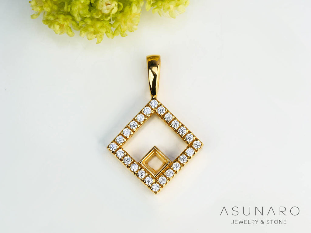 【お仕立て用】空枠番号：4121C　ペンダントトップ枠【オーダージュエリー用】