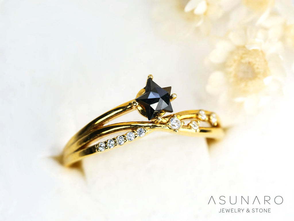 【4時間限定ゲリラ販売】5つの星を目指して🌟ブラックスター天然ダイヤモンド💎　約4mm【ltd2501141】特別販売