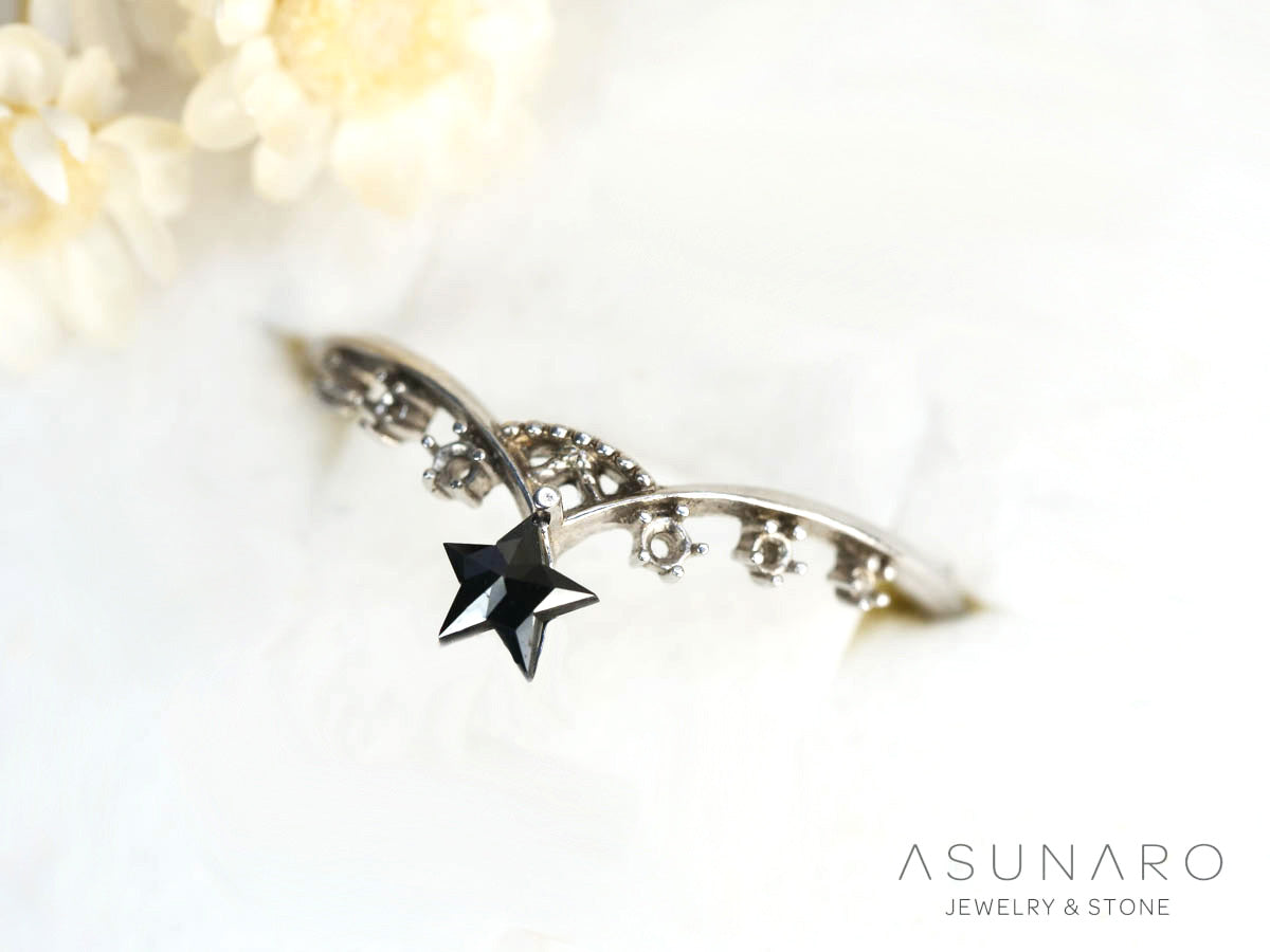 【4時間限定ゲリラ販売】5つの星を目指して🌟ブラックスター天然ダイヤモンド💎　約4mm【ltd2501141】特別販売