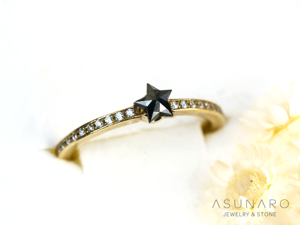 【4時間限定ゲリラ販売】5つの星を目指して🌟ブラックスター天然ダイヤモンド💎　約4mm【ltd2501141】特別販売