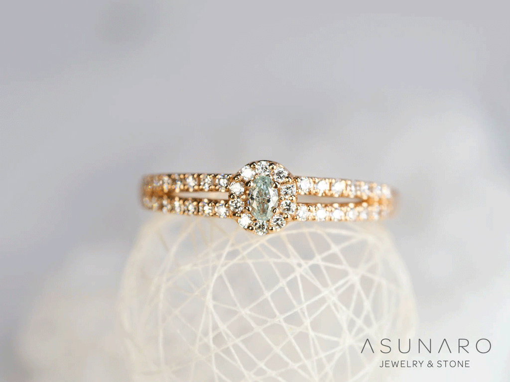 【お仕立て用】空枠番号：2402C　4×3mm用　リング枠　取り巻き【オーダージュエリー用】